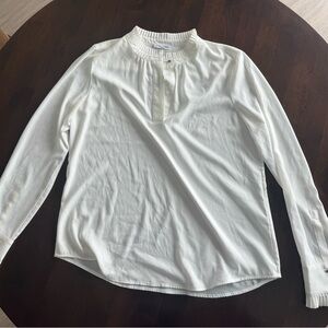 Calvin Klein White Pleated Collar Blouse